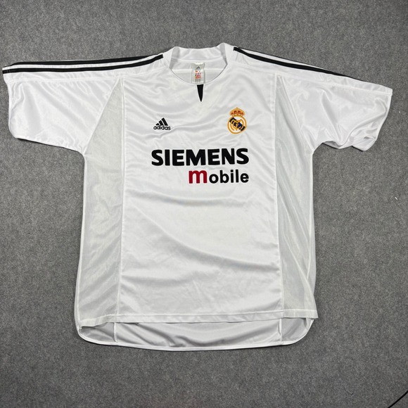 Adidas Real Madrid 2003-04 Beckham 23 Siemens Mobile Home Jersey White Mens XL